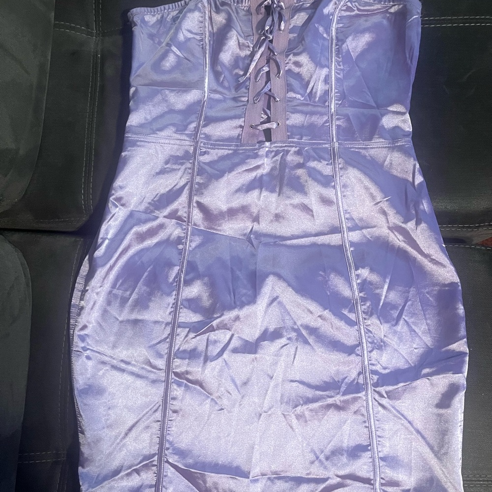 Lavender Satin Corset Dress